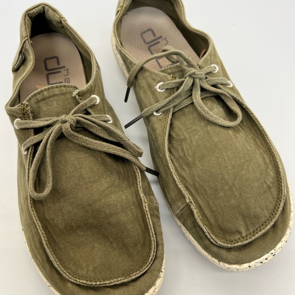Hey Dude Olive Canvas Slip-On Loafers - Picture 3 of 7